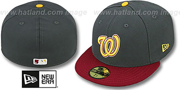 Nationals 2T 'ALTERNATE TEAM-BASIC' Grey-Burgundy Fitted Hat by New Era