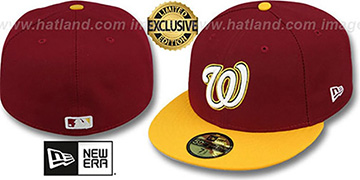 Nationals 2T 'ALTERNATE TEAM-BASIC' Burgundy-Gold Fitted Hat by New Era
