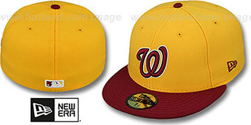 Nationals 2T 'ALTERNATE TEAM-BASIC' Gold-Burgundy Fitted Hat by New Era