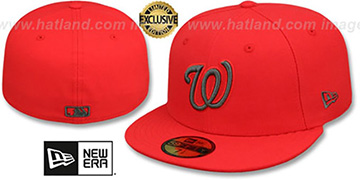 Nationals 'MLB TEAM-BASIC' Fire Red-Charcoal Fitted Hat by New Era