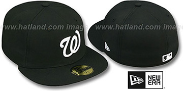 Nationals TEAM-BASIC Black-White Fitted Hat by New Era
