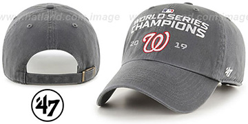 Nationals WORLD SERIES CHAMPIONS CLEAN-UP STRAPBACK Grey Hat by 47 Brand