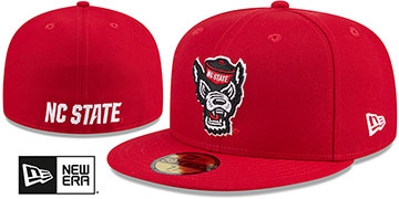 NC State 'NCAA BASEBALL ONFIELD' Red Fitted Hat by New Era