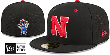 Nebraska 'NCAA BASEBALL ONFIELD' Black Fitted Hat by New Era