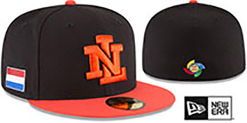Netherlands PERFORMANCE WBC-2 Black-Orange Hat by New Era