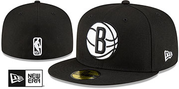 Nets NBA TEAM-BASIC Black Fitted Hat by New Era