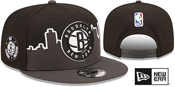 Nets 'SKYLINE TIP OFF SNAPBACK' Black-Charcoal Hat by New Era