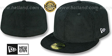 New Era CORDUROY 59FIFTY-BLANK Black Fitted Hat
