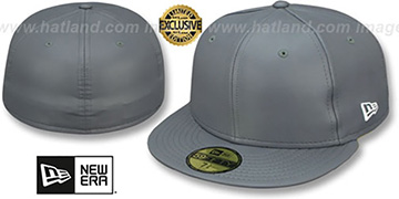 New Era LEATHER BLANK Grey Fitted Hat
