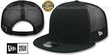 New Era MESH-BACK BLANK SNAPBACK Black-Black Adjustable Hat