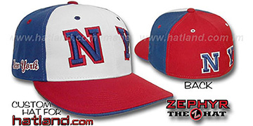 New York PINWHEEL White-Royal-Red Fitted Hat