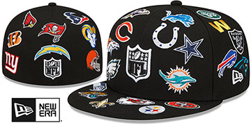 NFL ALL-OVER Black Fitted Hat by New Era