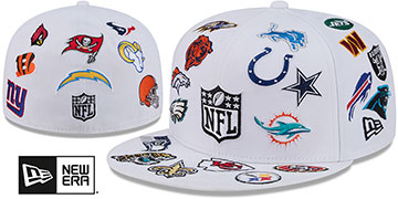 NFL 'ALL-OVER' White Fitted Hat by New Era