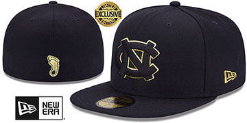North Carolina GOLD-METALLIC Black Fitted Hat by New Era