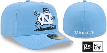 North Carolina NCAA CARTOON  A-FRAME Sky Fitted Hat by New Era