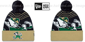Notre Dame LOGO WHIZ Navy-Gold Knit Beanie Hat by New Era