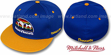 Nuggets '2T BP-MESH' Royal-Gold Fitted Hat by Mitchell and Ness