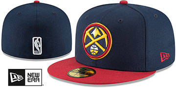 Nuggets 2T NBA TEAM-BASIC Navy-Burgundy Fitted Hat by New Era