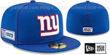 NY Giants ONFIELD SIDELINE ROAD Royal Fitted Hat by New Era