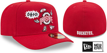 Ohio State NCAA CARTOON  A-FRAME Red Fitted Hat by New Era