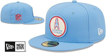 Oilers 2022 NFL THROWBACK SIDELINE Sky Fitted Hat by New Era