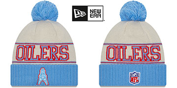 Oilers 2023 HISTORIC SIDELINE Knit Beanie Hat by New Era