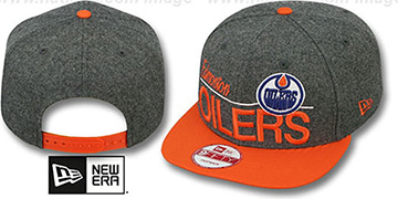 Oilers FLANNEL SNAPBACK Grey-Orange Hat by New Era