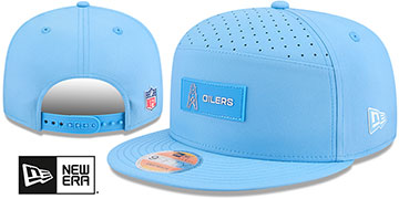Oilers HOT WEATHER NFL SIDELINE SPLIT PANEL SNAPBACK Sky Hat by New Era
