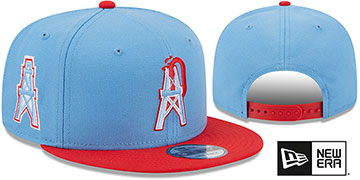 Oilers 'NFL LIGATURE SNAPBACK' Sky-Red Hat by New Era