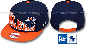 Oilers STOKED SNAPBACK Navy-Orange Hat by New Era