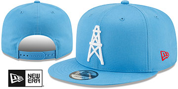 Oilers THROWBACK TEAM-BASIC SNAPBACK Sky Hat by New Era