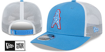 Oilers THROWBACK TEAM-BASIC TRUCKER SNAP Sky-White Hat by New Era
