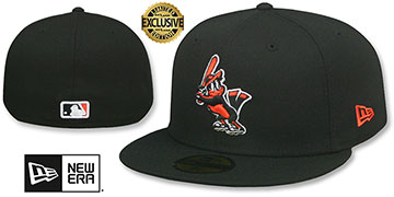 Orioles 2002 BATTER BIRD Black Fitted Hat by New Era