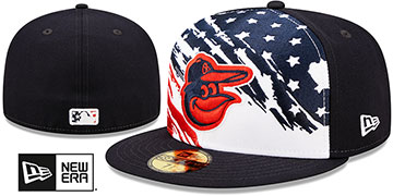 Orioles 2022 JULY 4TH STARS N STRIPES Fitted Hat by New Era