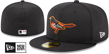 Orioles 2023 CLUBHOUSE Heather Black Fitted Hat by New Era
