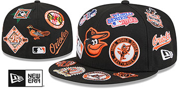 Orioles 'ALL-OVER' Black Fitted Hat by New Era