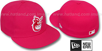 Orioles COOP SOLID FASHION Fucsia-White Fitted Hat by New Era