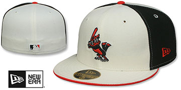 Orioles COOPERSTOWN PINWHEEL White-Black Fitted Hat