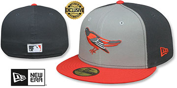 Orioles 'GREY TONE' Grey-Charcoal-Orange Fitted Hat by New Era