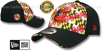 Orioles MARYLAND FLAG FLEX Flag-Black Hat by New Era