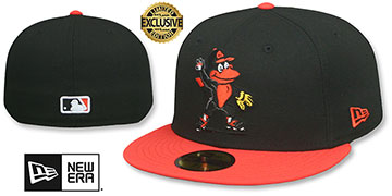Orioles MASCOT Black-Orange Fitted Hat by New Era