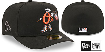 Orioles MLB CARTOON  A-FRAME Black Fitted Hat by New Era