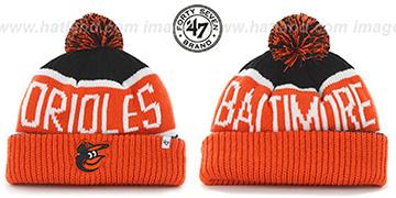 Orioles THE-CALGARY Orange-Black Knit Beanie Hat by Twins 47 Brand