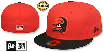 Orioles UPSIDE DOWN TEAM-BASIC Orange-Black Fitted Hat by New Era