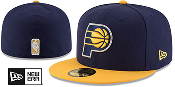 Pacers 2T NBA TEAM-BASIC Navy-Gold Fitted Hat by New Era