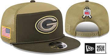 Packers 2025 SALUTE-TO-SERVICE SNAPBACK Dark Green-Olive Hat by New Era