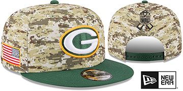 Packers 2025 SALUTE-TO-SERVICE SNAPBACK Desert Storm-Green Hat by New Era