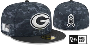 Packers 2026 SALUTE-TO-SERVICE Dark Digital Camo-Black Fitted Hat by New Era
