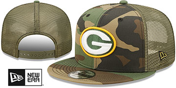 Packers ARMY CAMO TRUCKER Hat by New Era