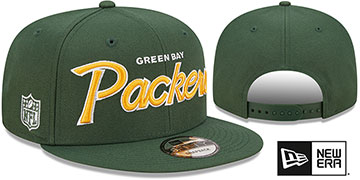 Packers SCRIPT-UP SNAPBACK Green Hat by New Era